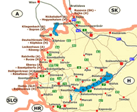 Routenplan ungarische Grenze - Balaton